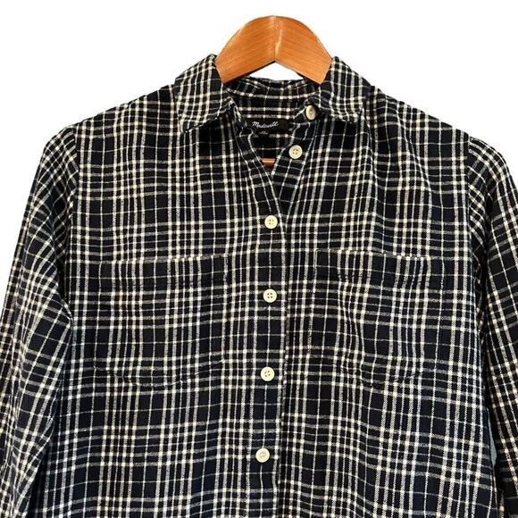 Madewell black plaid flannel button down shirt - Picture 2 of 9